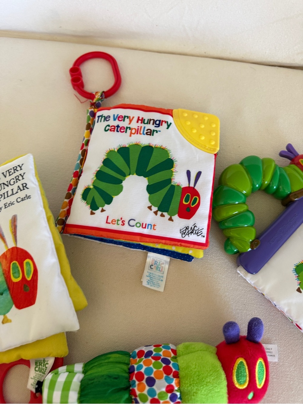 The Very Hungry Caterpillar 5 piece lot Baby soft book rattle toy tether toy - Picture 12 of 13